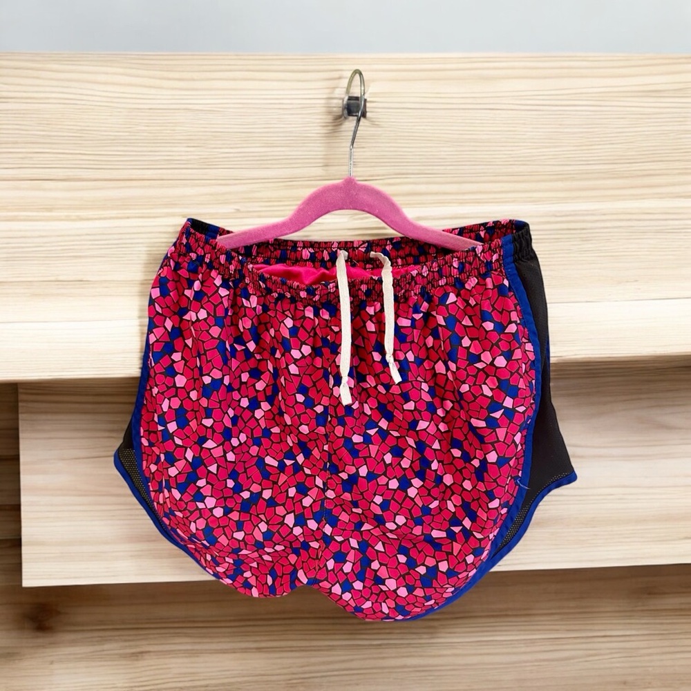 Nike Pink and Blue Athletic Shorts Vibrant Pattern